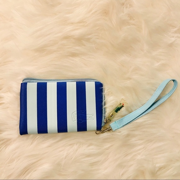 Lacoste Embossed Striped L-Zip Wristlet - Picture 4 of 7